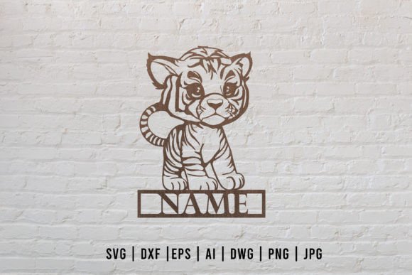 Download Baby Tiger Laser Cut Name Sign - Laser cut name sign Collection