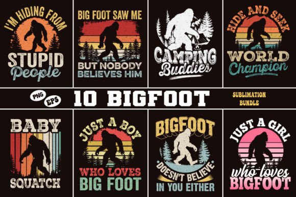Download Bigfoot Graphic T-shirt PNG, Eps Bundle - Eps Collection