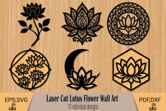Download Laser Cut Lotus Flower Wall Art - Lotus Collection