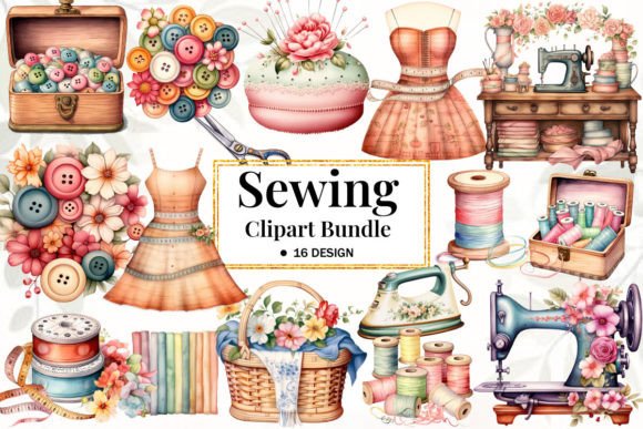Download Vintage Sewing PNG Sublimation Clipart - Sewing Collection