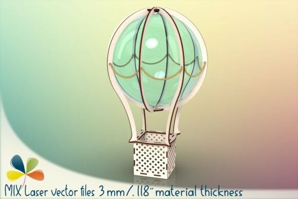 Download Hot Air Balloon Gift Box Laser Cut Files - Hot air balloon Collection