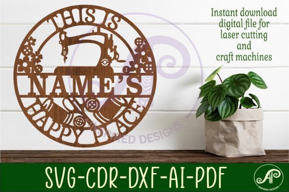 Download This is Names Sewing Happy Place SignSVG - Sewing Collection