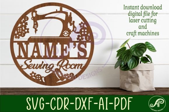 Download Sewing Room Name Sign Svg Laser Cut Temp - Sewing Collection