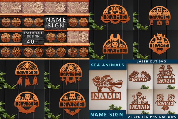 Download Laser Cut Name Sign Wall Art SVG Bundle - Laser cut name sign Collection