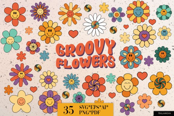 Download Groovy Flowers SVG PNG EPS - Eps Collection