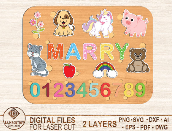 Download Custom Name Numbers Puzzle Laser Cut - Premium Resources