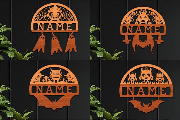 Download Cute Monster Laser Cut Name Sign SVG Set - Laser cut name sign Collection