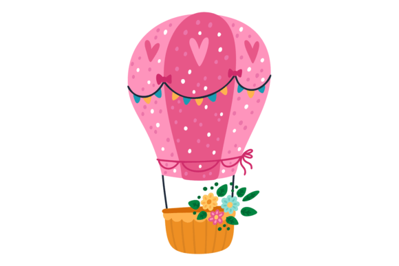 Download Romantic Hot Air Balloon in Cute Childis - Hot air balloon Collection