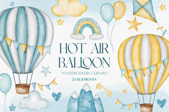 Download Watercolor Hot Air Balloon Clipart - Hot air balloon Collection