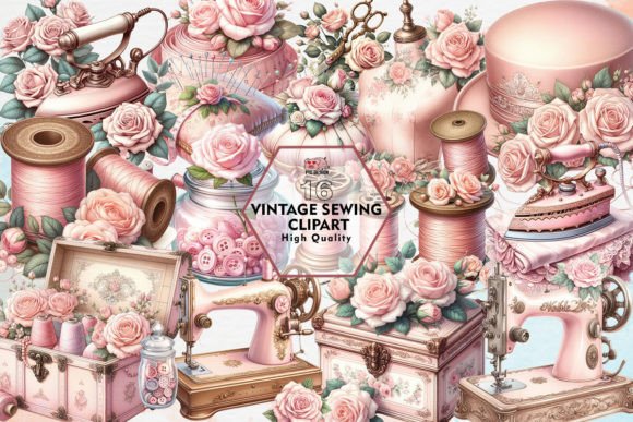 Download Vintage Sewing Clipart PNG Graphics - Sewing Collection