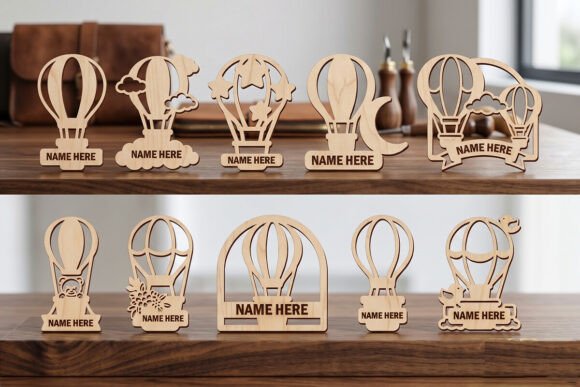 Download Hot Air Balloon Laser Cut Name Sign - Hot air balloon Collection