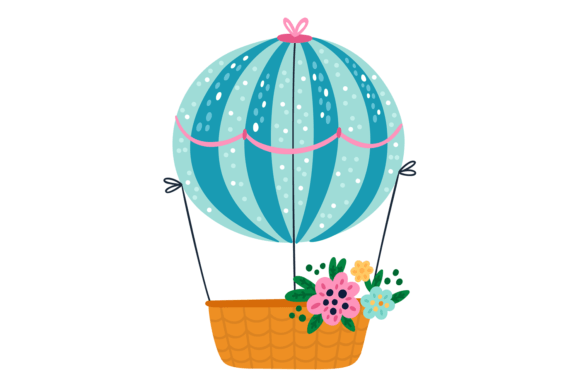 Download Flying Basket Cute Hot Air Balloon. Voya - Hot air balloon Collection