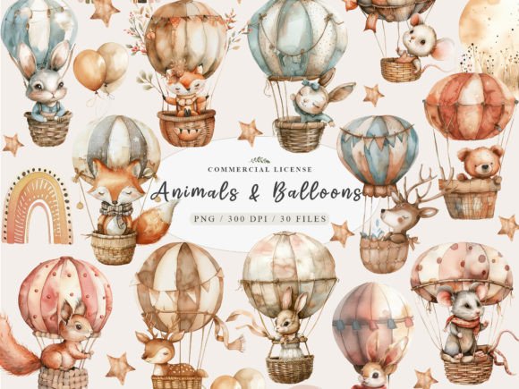 Download Neutral Baby Animals, Hot Air Balloon - Hot air balloon Collection