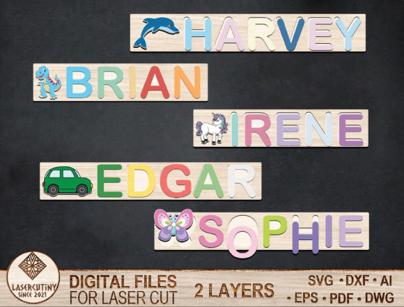 Download Name Puzzle Laser Cut File - Premium Resources