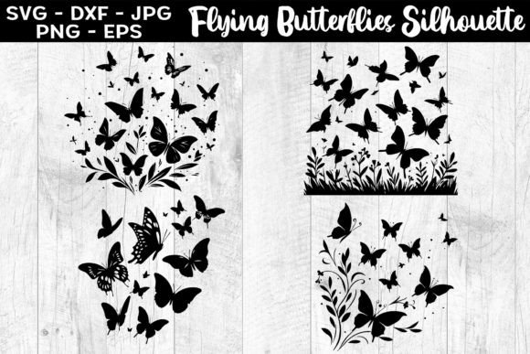 Download Flying Butterflies Silhouettes SVG EPS - Eps Collection
