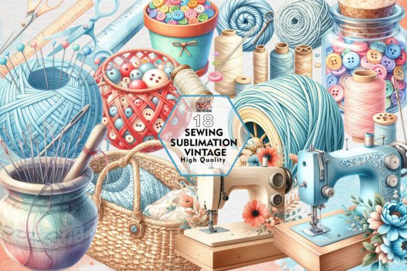 Download Sublimated Vintage Sewing Clipart PNG - Sewing Collection
