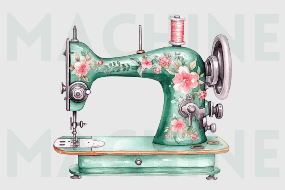 Download Watercolor Sewing Machine Clipart PNG - Sewing Collection