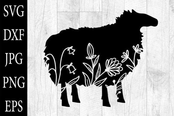 Download Floral Farm Animals Silhouettes SVG EPS - Eps Collection