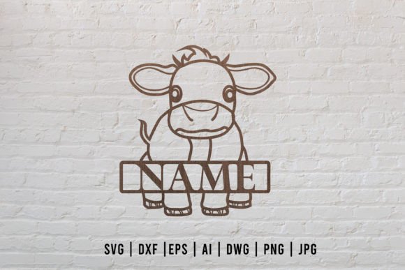 Download Cow Laser Cut Name Sign - Laser cut name sign Collection