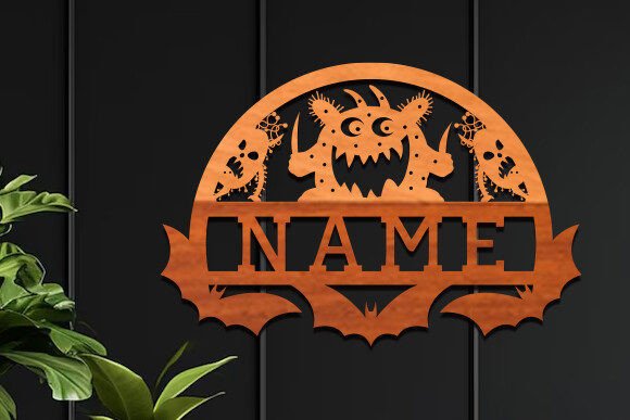 Download Cute Monster Laser Cut Name Sign SVG - Laser cut name sign Collection