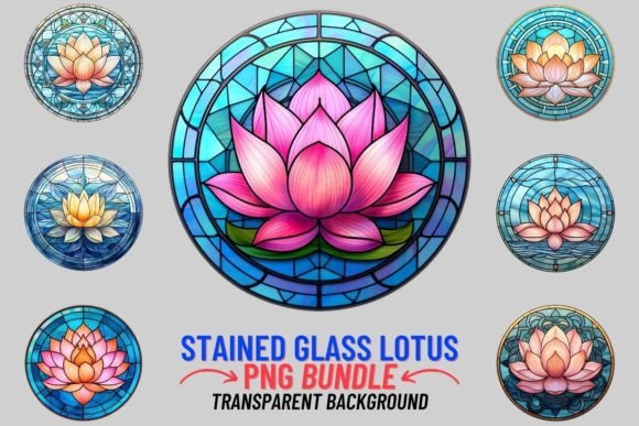 Download Stained Glass Lotus Flower 12 PNG - Lotus Collection
